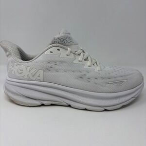Hoka Clifton 9 Women's Size 10D Wide White Athletic Running Shoes Sneakers